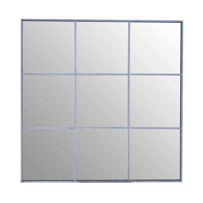 Interiors by Premier Oriel Grid Wall Mirror With Silver Finish Frame