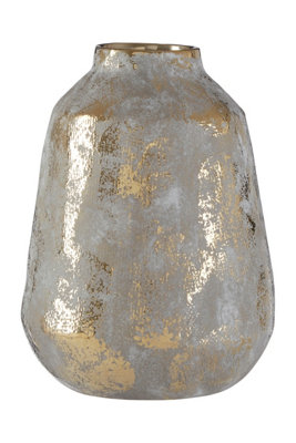 Interiors by Premier Orvena Grey and Gold Ceramic Vase