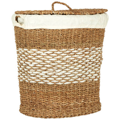 Interiors by Premier Oval Seagrass Basket with Lid