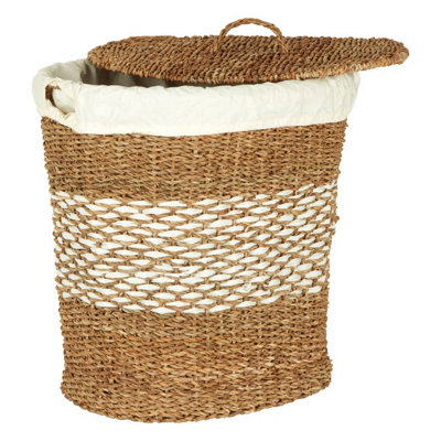 Interiors by Premier Oval Seagrass Basket with Lid