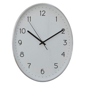Interiors By Premier Oval Wall Clock With Silver Finish, Durable Construction Wall Clock For Kitchen, Versatile Clock For Outdoor