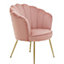 Interiors by Premier Ovala Pink Velvet Scalloped Chair