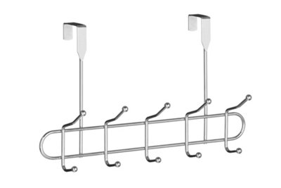 Interiors by Premier Over Door Hanger, 10 Silver Ball Hooks Door Hanger, Space-Saving Door Hanger for Bedroom or Washroom Door