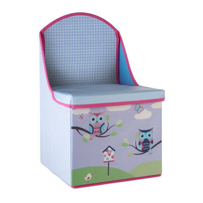 Interiors by Premier Owl Design Kids Storage Seat, Easy to Maintain Children Bedroom Seat, Adjustable Playroom Seat