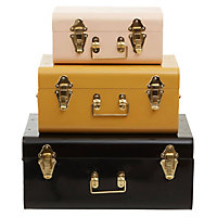 Interiors by Premier Parley Set of Three Assorted Storage Trunks