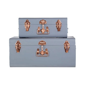 Interiors by Premier Parley Set of two Grey Storage Trunks