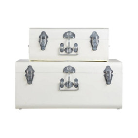 Interiors by Premier Parley Set of two Ivory Storage Trunks