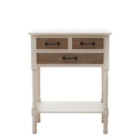 Interiors by Premier Pearl White Console Table for Hallway, Pine Wood  Wood Table for Home Décor with 3 drawers