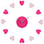 Interiors by Premier Pink and White Heart Plastic DIY Wall Clock