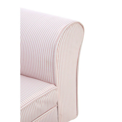 Interiors by Premier Pink and White Stripe Rocker with Footstool for Kids, Velvet Stool, Adjustable Sofa Footstool, Ergonomic Sofa