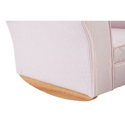 Interiors by Premier Pink and White Stripe Rocker with Footstool for Kids, Velvet Stool, Adjustable Sofa Footstool, Ergonomic Sofa