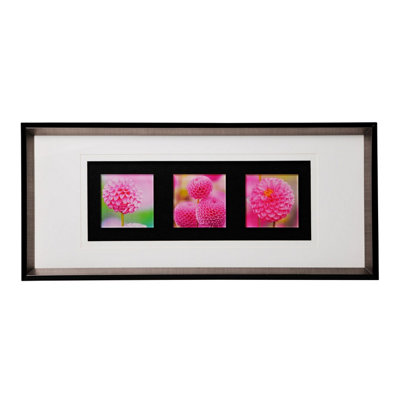 Interiors by Premier Pink Floral Colour Glass Triple Wall Art