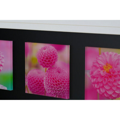 Interiors by Premier Pink Floral Colour Glass Triple Wall Art