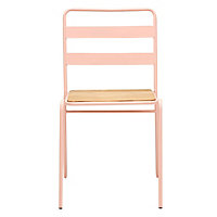 Interiors by Premier Pink Metal Chair, Metal Outdoor Chair, Effortless Cleaning Metal Chair