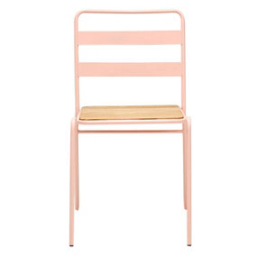 Interiors by Premier Pink Metal Chair, Ready To Enjoy Metal Outdoor Chair, Effortless Cleaning Metal Chair, Versatile Small Chair