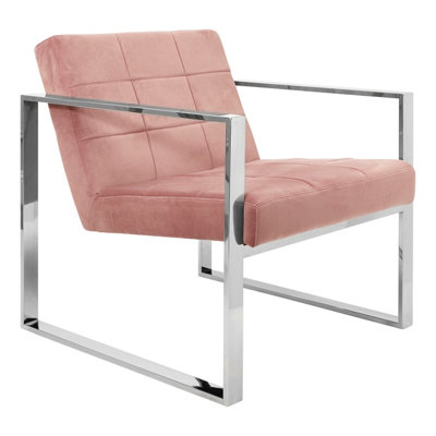 Interiors by Premier Pink Velvet Cocktail Chair, Easy to Adjust Comfy Chair, Effortless Cleaning Small Chair