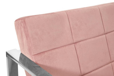 Interiors by Premier Pink Velvet Cocktail Chair, Easy to Adjust Comfy Chair, Effortless Cleaning Small Chair