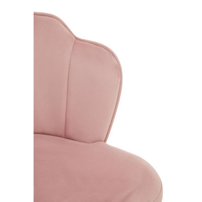 Interiors by Premier Pink Velvet Dining Chair, Backrest Pink Accent ...