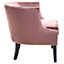Interiors by Premier Pink Velvet Studded Chair, Easy to Clean Leather Armchair, Body Supportive Accent Chair