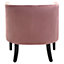 Interiors by Premier Pink Velvet Studded Chair, Easy to Clean Leather Armchair, Body Supportive Accent Chair