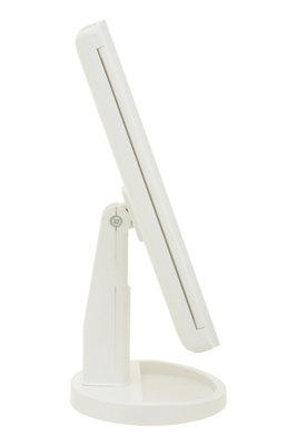 Interiors by Premier Portable Tri Fold White Led Table Mirror, Tri Fold Design Table Mirror, Versatile Small Table Mirror