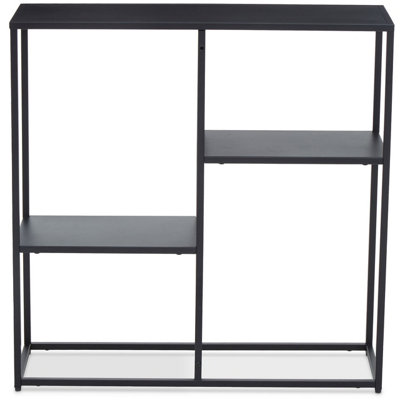 Interiors By Premier Practical Design Black Metal Multi Shelf Unit, Stylish Corner Shelf Unit, Multi Level Narrow Shelving Unit