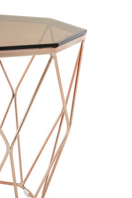 Interiors by Premier Practical End Table With Rose Gold Base, Versatile Sitting Room Side Table, Stunning Lounge Room Table
