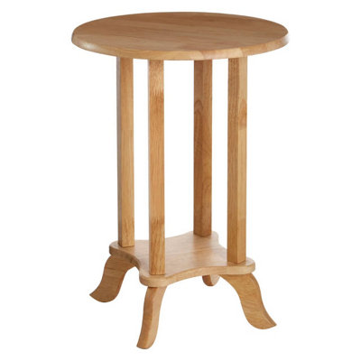 Interiors By Premier Practical Round Rubberwood Side Table, Elegant Small Lounge Table, Versatile Corner Table For Bedroom