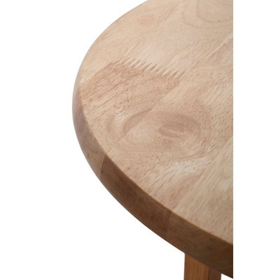 Interiors By Premier Practical Round Rubberwood Side Table, Elegant Small Lounge Table, Versatile Corner Table For Bedroom