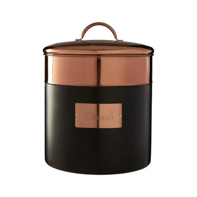 Interiors by Premier Prescott Charcoal And Copper Bread Bin