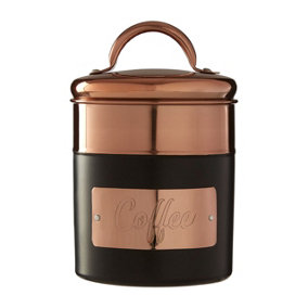 Interiors by Premier Prescott Charcoal And Copper Coffee Canister