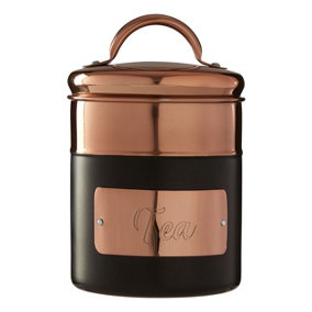 Interiors by Premier Prescott Charcoal And Copper Tea Canister