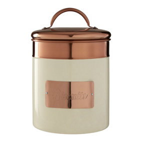 Interiors by Premier Prescott Cream And Copper Biscuit Canister - Single Canister