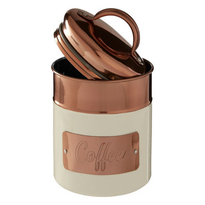 Interiors by Premier Prescott Cream And Copper Coffee Canister - Single Canister