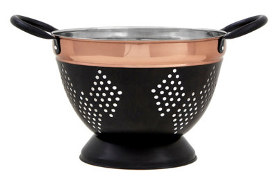 Interiors by Premier Prescott Medium Charcoal Black Colander