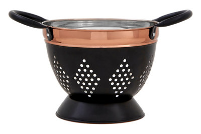 Interiors by Premier Prescott Small Charcoal And Copper Colander