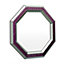 Interiors by Premier Purple and Mirrored Glass Octagonal Mirror