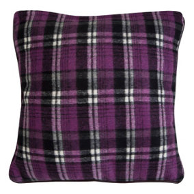 Interiors by Premier Purple Check Throw Cushion, Polyester Décor Cushion for Relaxing, Washable Cushion for Sofa, Bed, Chair