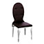 Interiors by Premier Purple Silk Chair with Stainless Steel Legs