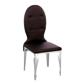 Interiors by Premier Purple Silk Chair with Stainless Steel Legs