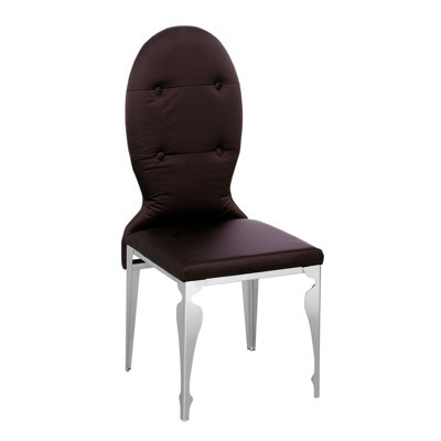 Interiors by Premier Purple Silk Dining Chair, Upholstered Dining Chair With High Back Rest, Modern Dining Chairs For Dining