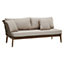 Interiors by Premier Rattan Chaise Lounge, Wooden Airy Chaise Lounge for Living Room, Bedroom, Lounger with Grey Cushioning