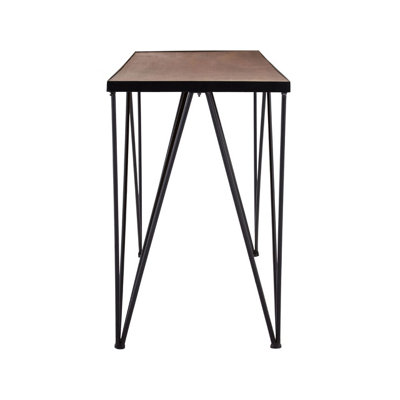 Interiors by Premier Rectangular Console Table, Metal and Wood Console Table, Industrial Console Table, Wood Top Console Table