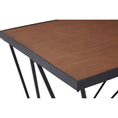 Interiors by Premier Rectangular Console Table, Metal and Wood Console Table, Industrial Console Table, Wood Top Console Table