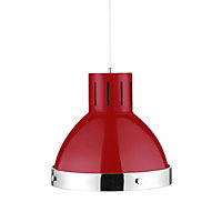 Interiors by Premier Red and Chrome Pendant Light