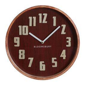 Interiors By Premier Red Grain Large Wall Clock, Easy To Read Design Of Clock For Indoor, Versatile And Functional Outdoor Clock