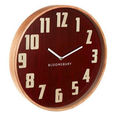 Interiors By Premier Red Grain Large Wall Clock, Easy To Read Design Of Clock For Indoor, Versatile And Functional Outdoor Clock