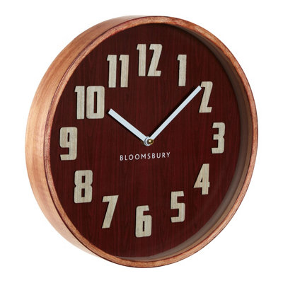 Interiors By Premier Red Grain Small Wall Clock, Easy To Read Design Of Clock For Indoor, Versatile And Functional Outdoor Clock