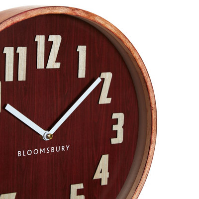 Interiors By Premier Red Grain Small Wall Clock, Easy To Read Design Of Clock For Indoor, Versatile And Functional Outdoor Clock
