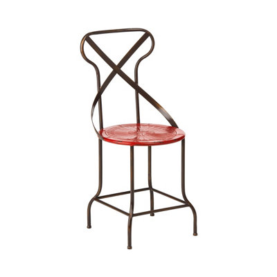 Interiors by Premier Red Metal Chair, Exquisite Metal Dining Chair, Relaxing Footrest Metal Dining Chair